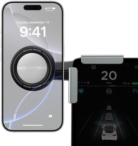 YONZEE Magnetic Phone Mount for Tesla Model Y & Model 3, Screen-edge mount
